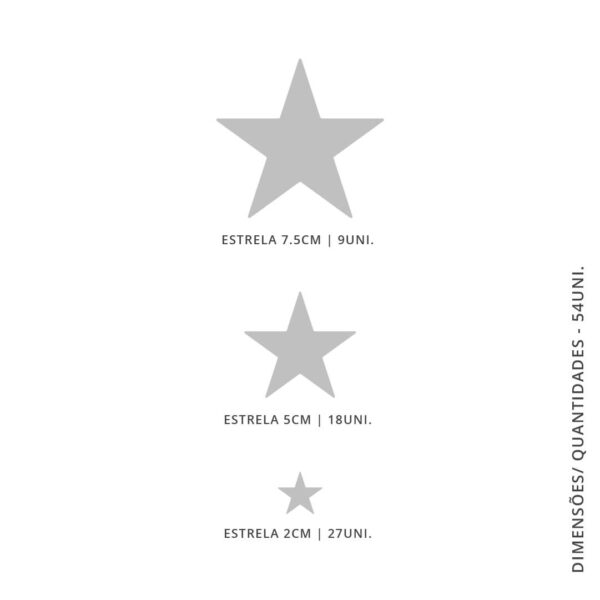 Vinil Decorativo Estrelas - 54 unidades