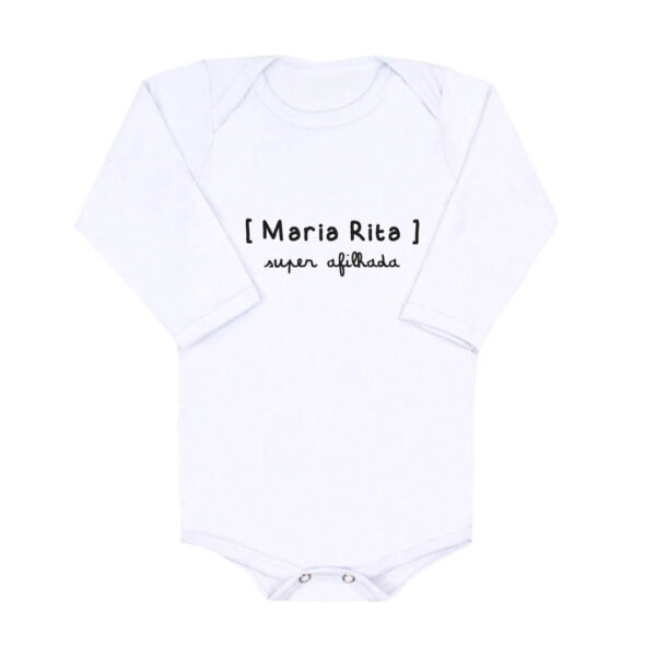 Body Bebé Nome Personalizado "Super Afilhada"