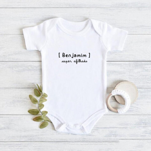 Body Bebé Nome Personalizado "Super Afilhado"