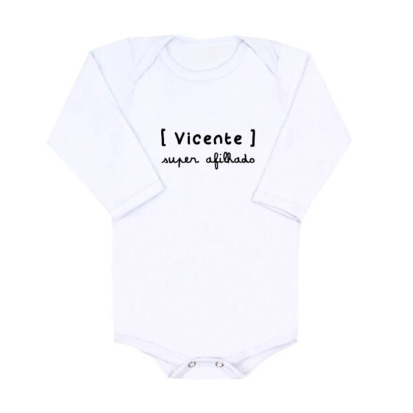Body Bebé Nome Personalizado "Super Afilhado"