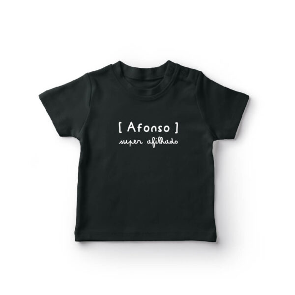 T-shirt Bebé Nome Personalizado "Super Afilhado"